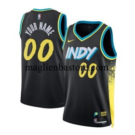 Maglia NBA Indiana Pacers Personalizzate Nike 2023-2024 City Edition Nero Swingman - Uomo